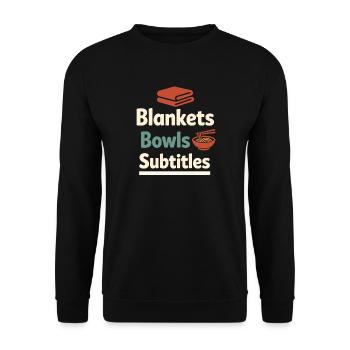 Anime introvert Weeb couch potato - Unisex Sweatshirt - black - Front - Alina (178cm) & Michal (187cm)