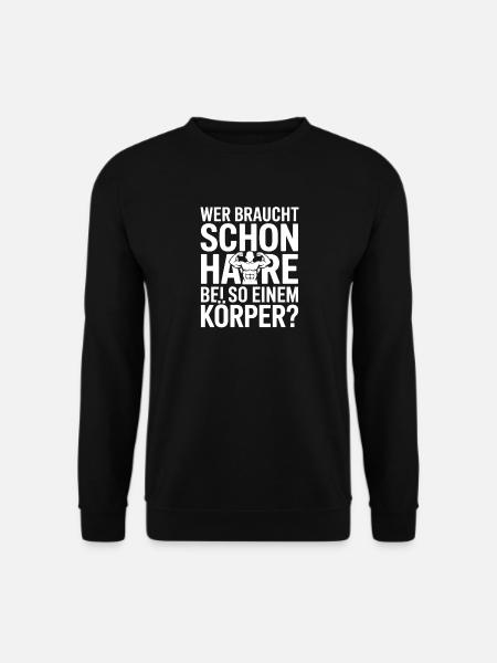 Glatze Wer Braucht Schon Haare Halbglatze Glatzen - Unisex Pullover - Schwarz