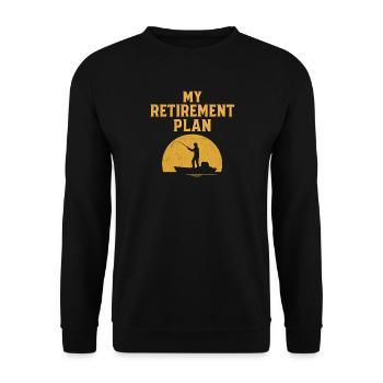My Retirement Plan Angler Saying for Fishing Fans - Unisex Sweatshirt - black - Front - Alina (178cm) & Michal (187cm)