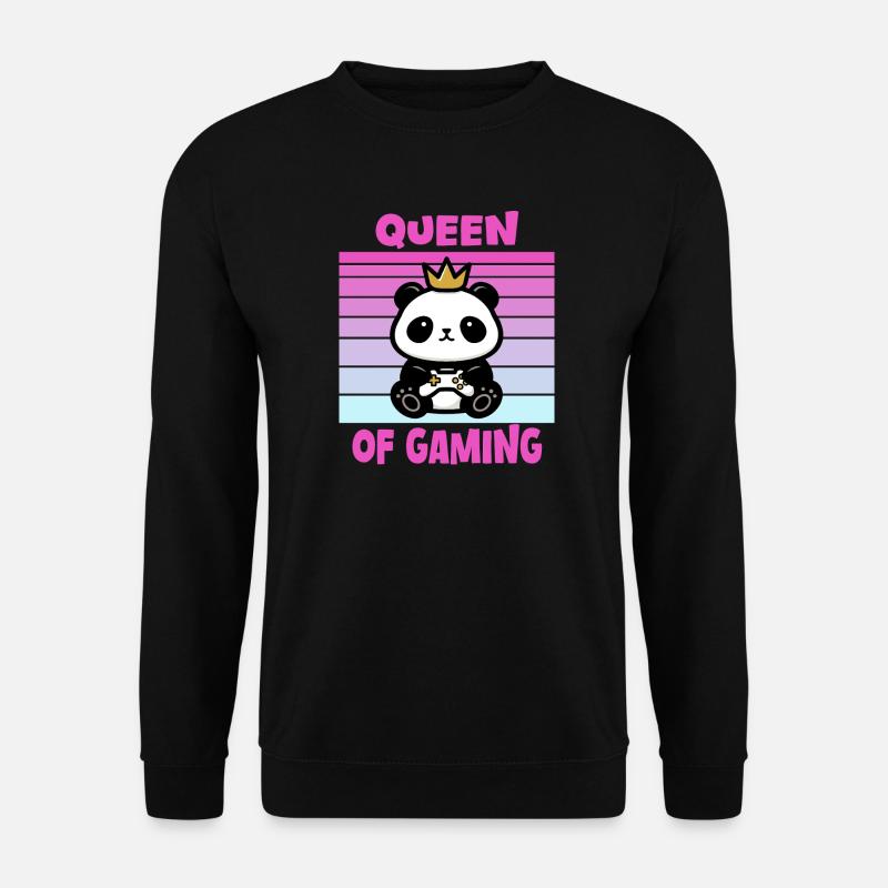zocken gamen frau mädchen - Unisex Pullover - Schwarz