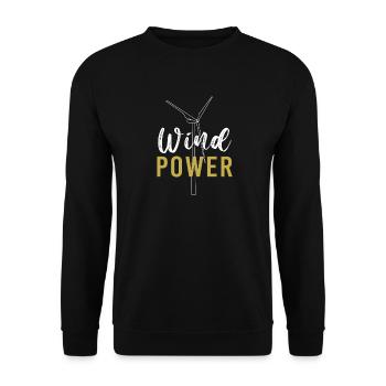 Wind turbine, wind energy, wind power - Unisex Sweatshirt - black - Front - Alina (178cm) & Michal (187cm)