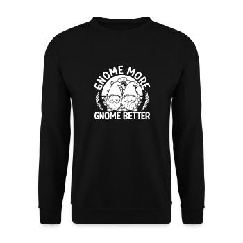Gnome costume Hommes Gnome Plus Gnome Meilleur Gnome - Sweat-shirt Unisexe - noir - Devant - Alina (178cm) & Michal (187cm)