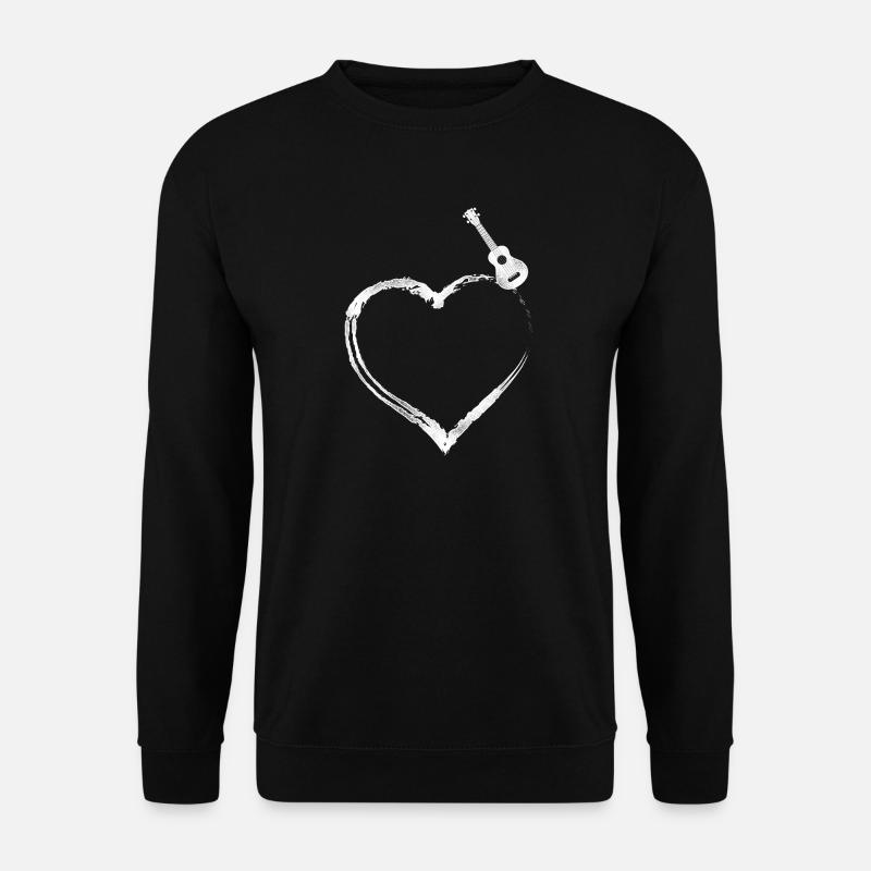 Hawaiian Ukulele Uke Heart - Unisex Sweatshirt - black