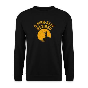 O-Fish-Ally Retired Angler Retired Pensioner - Unisex Sweatshirt - black - Front - Alina (178cm) & Michal (187cm)