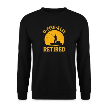 O-Fish-Ally Retired Angler Retired Pensioner - Unisex Sweatshirt - black - Front - Alina (178cm) & Michal (187cm)