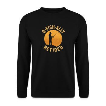 O-Fish-Ally Retired Angler Retired Pensioner - Unisex Sweatshirt - black - Front - Alina (178cm) & Michal (187cm)