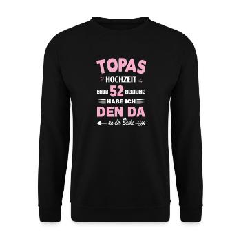 52 ans de relation Anniversaire de mariage - Sweat-shirt Unisexe - noir - Devant - Alina (178cm) & Michal (187cm)