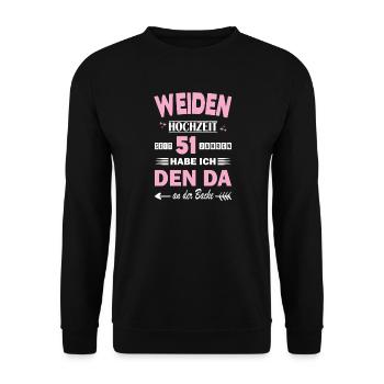 51 Years Relationship Anniversary Wedding Anniversary - Unisex Sweatshirt - black - Front - Alina (178cm) & Michal (187cm)