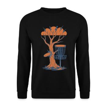 Tempête de paniers volants à disque de l’arbre au disc golf - Sweat-shirt Unisexe - noir - Devant - Alina (178cm) & Michal (187cm)