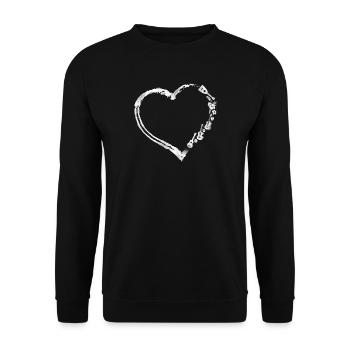 Hawaiian Ukulele Uke Heart - Unisex Pullover - Schwarz - Vorne - Alina (178cm) & Michal (187cm)