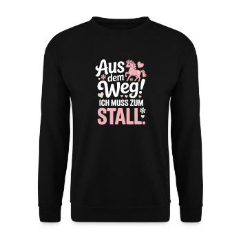 En s’écartant vers les chevaux des écuries - Sweat-shirt Unisexe - noir - Devant - Alina (178cm) & Michal (187cm)