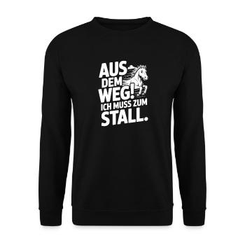 En s’écartant vers les chevaux des écuries - Sweat-shirt Unisexe - noir - Devant - Alina (178cm) & Michal (187cm)