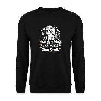 En s’écartant vers les chevaux des écuries - Sweat-shirt Unisexe - noir - Devant - Alina (178cm) & Michal (187cm)