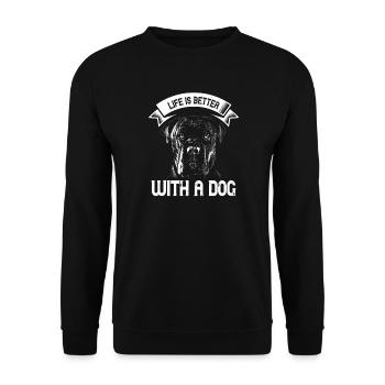 La vie est meilleure avec un chien – Cane Corso Design - Sweat-shirt Unisexe - noir - Devant - Alina (178cm) & Michal (187cm)