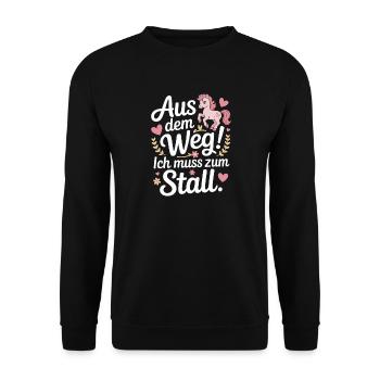 En s’écartant vers les chevaux des écuries - Sweat-shirt Unisexe - noir - Devant - Alina (178cm) & Michal (187cm)