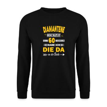 60 ans de relation Anniversaire de mariage - Sweat-shirt Unisexe - noir - Devant - Alina (178cm) & Michal (187cm)