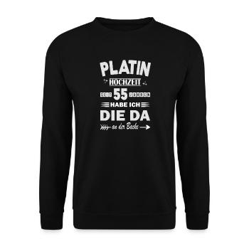 55 ans de relation Anniversaire de mariage - Sweat-shirt Unisexe - noir - Devant - Alina (178cm) & Michal (187cm)