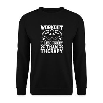 Powerlifting Bodybuilder Less Pricey Than Therapy - Unisex Pullover - Schwarz - Vorne - Alina (178cm) & Michal (187cm)