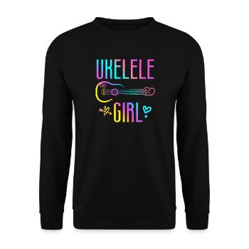 Ukulélé hawaïen ukulélé Ukulélé Girl - Sweat-shirt Unisexe - noir - Devant - Alina (178cm) & Michal (187cm)