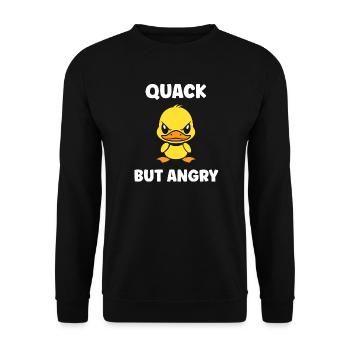 Furious Duck Cartoon - Unisex Sweatshirt - black - Front - Alina (178cm) & Michal (187cm)