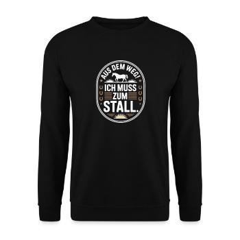 En s’écartant vers les chevaux des écuries - Sweat-shirt Unisexe - noir - Devant - Alina (178cm) & Michal (187cm)