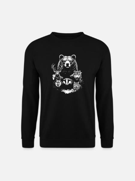 Forest family in black and white - Unisex Sweatshirt - black