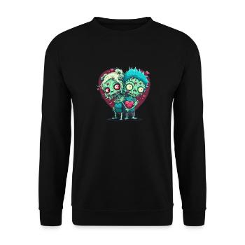 Valentine Zombie Love - Unisex Sweatshirt - black - Front - Alina (178cm) & Michal (187cm)