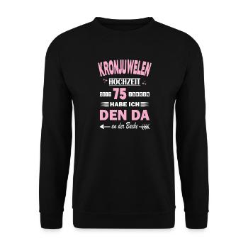 75 ans de relation Anniversaire de mariage Anniversaire de mariage - Sweat-shirt Unisexe - noir - Devant - Alina (178cm) & Michal (187cm)
