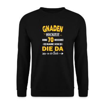70 ans de mariage anniversaire de relation Mariage Anniversaire de mariage - Sweat-shirt Unisexe - noir - Devant - Alina (178cm) & Michal (187cm)
