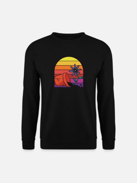 Retro Plant Lover Tea Plants Gardener - Unisex Sweatshirt - black