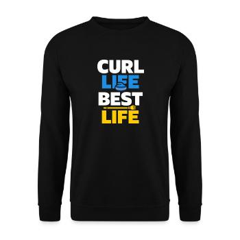 Curling Funny Sweep Hard Broom Cardio - Unisex Sweatshirt - black - Front - Alina (178cm) & Michal (187cm)