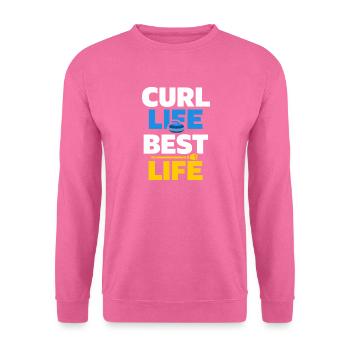 Curling, balayage drôle, cardio dur avec balai - Sweat-shirt Unisexe - rose - Devant