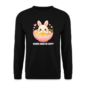 Ramen Kawaii Bunny - Sweat-shirt Unisexe - noir - Devant - Alina (178cm) & Michal (187cm)