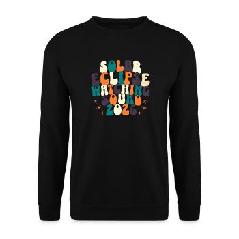 Solar Eclipse Watching Squad 2026 - Unisex Sweatshirt - black - Front - Alina (178cm) & Michal (187cm)