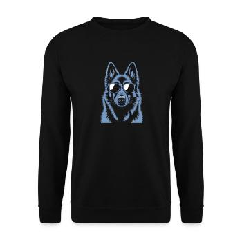 Belgian Shepherd Dog - Unisex Sweatshirt - black - Front - Alina (178cm) & Michal (187cm)