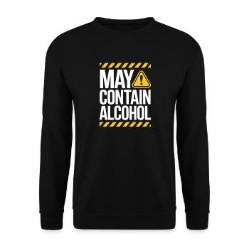 May Contain Alcohol Alkohol Mallorca Saufen JGA - Unisex Pullover - Schwarz - Vorne - Alina (178cm) & Michal (187cm)