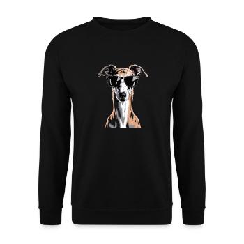 Greyhound Windhund - Unisex Sweatshirt - black - Front - Alina (178cm) & Michal (187cm)