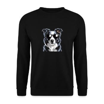 Border Collie - Sweat-shirt Unisexe - noir - Devant - Alina (178cm) & Michal (187cm)