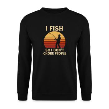 Je pêche pour ne pas étrangler les gens Pêcheur Spruch Angel - Sweat-shirt Unisexe - noir - Devant - Alina (178cm) & Michal (187cm)