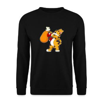 Tiger Boxer Boxsack Boxen - Unisex Pullover - Schwarz - Vorne - Alina (178cm) & Michal (187cm)