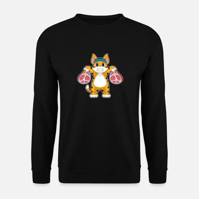 Tiger Bodybuilder Dumbbells Bodybuilding - Unisex Sweatshirt - black