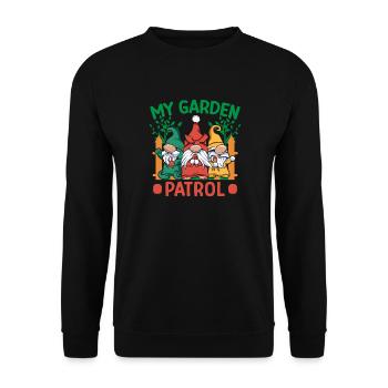 Costume de nain de jardin Mon nain de patrouille de jardin - Sweat-shirt Unisexe - noir - Devant - Alina (178cm) & Michal (187cm)