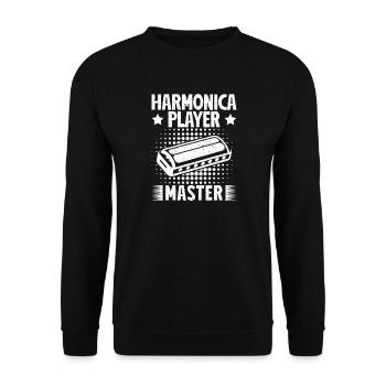 Harmonica Musican Player Master Harmonica - Unisex Pullover - Schwarz - Vorne - Alina (178cm) & Michal (187cm)