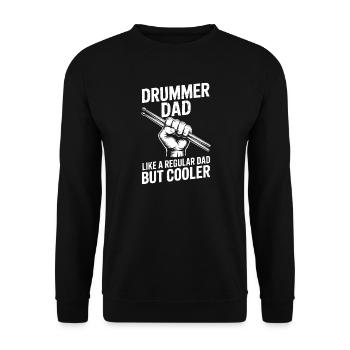 Drummer Spruch Lustiges Schlagzeuger Geschenk - Unisex Pullover - Schwarz - Vorne - Alina (178cm) & Michal (187cm)