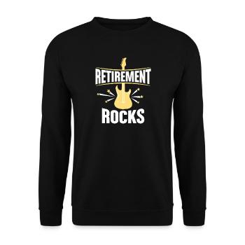 Retirement Rocks Guitar Lover Art Tee - Unisex Sweatshirt - black - Front - Alina (178cm) & Michal (187cm)