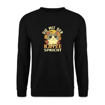 Cadeau de maman chat Maman Amoureuse de chats - Sweat-shirt Unisexe - noir - Devant - Alina (178cm) & Michal (187cm)
