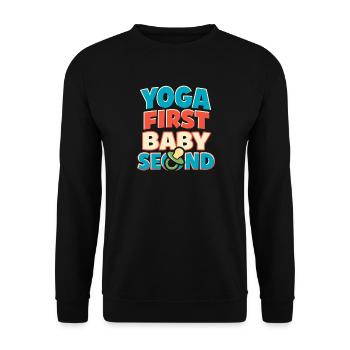 Prenatal Yoga Expectant Mother - Unisex Sweatshirt - black - Front - Alina (178cm) & Michal (187cm)
