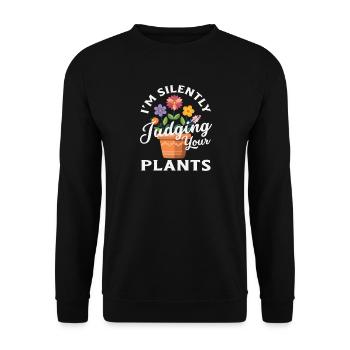 Assess your plants Funny Plant Lover - Unisex Sweatshirt - black - Front - Alina (178cm) & Michal (187cm)