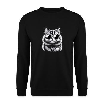 Chat persan - Sweat-shirt Unisexe - noir - Devant - Alina (178cm) & Michal (187cm)