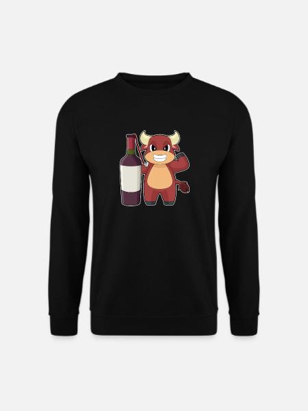 Taurus Bottle of Red Wine - Unisex Sweatshirt - black